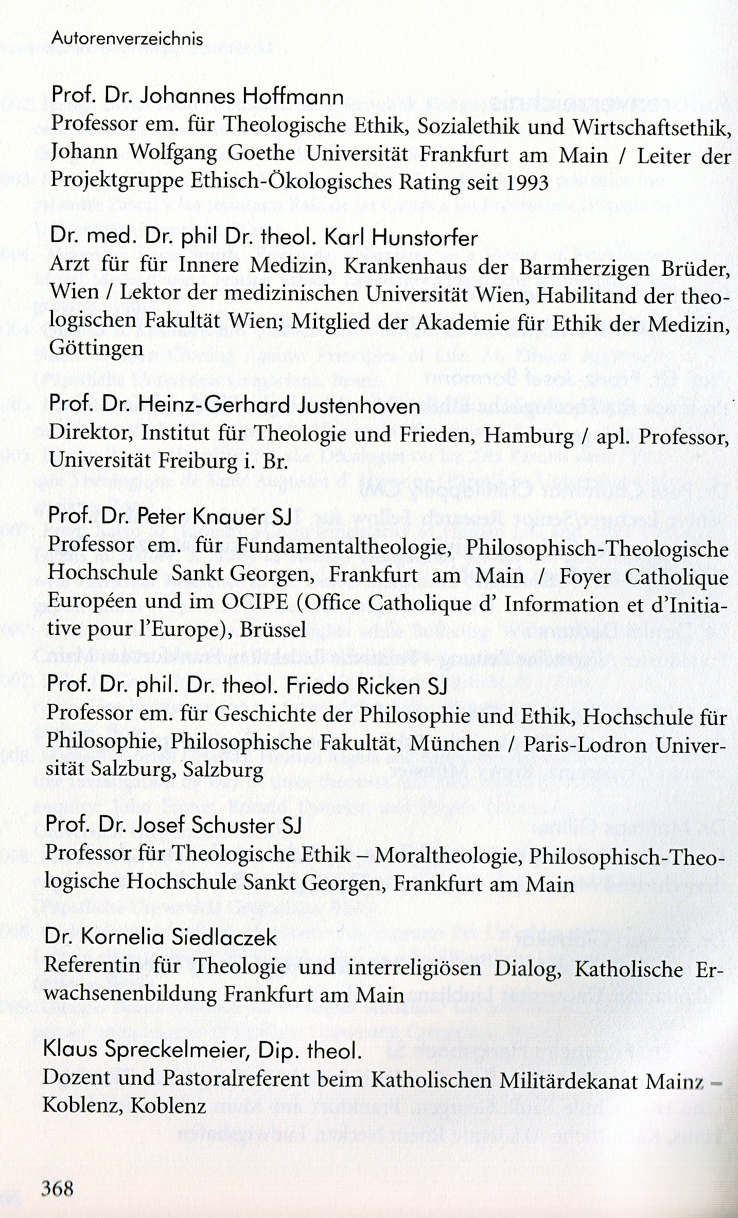 Autorenverzeichnis S. 368